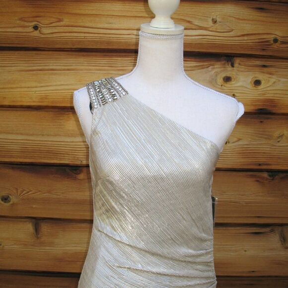 NWT Metallic Cocktail Mini Dress - Picture 2 of 8